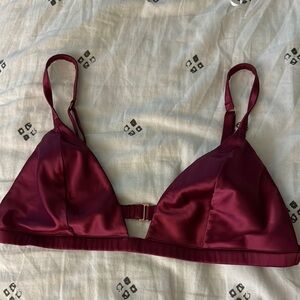 Victoria's Secret Red Satin Triangle Bralette
